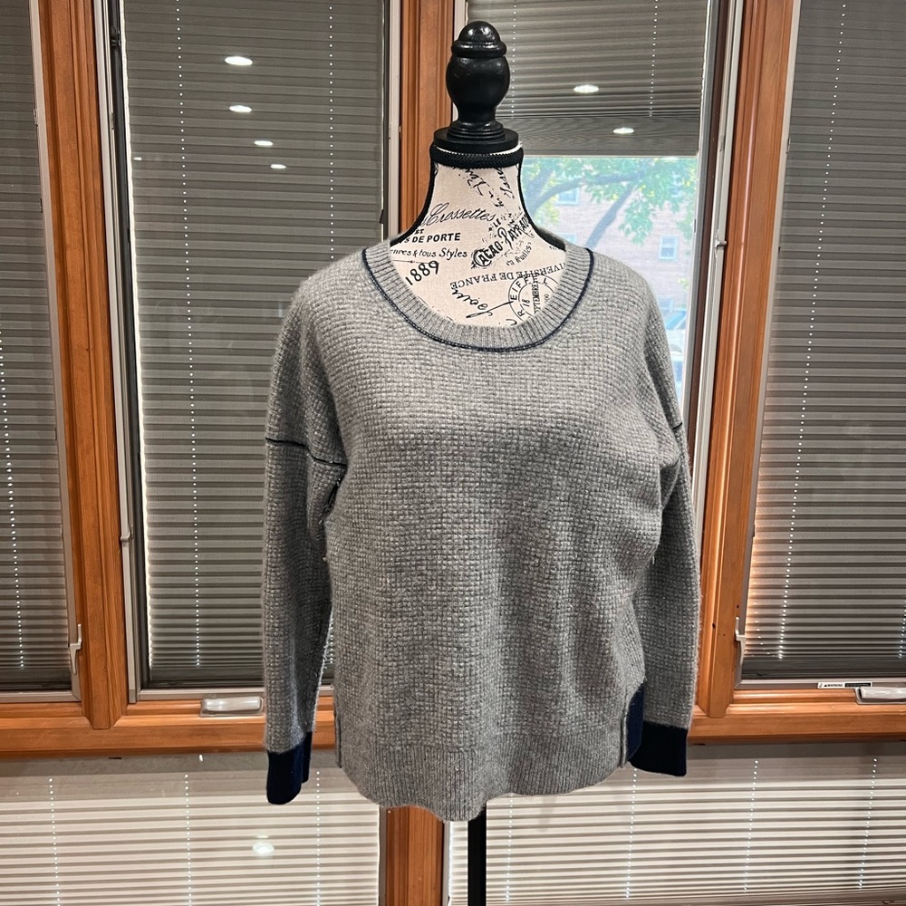 J. Crew Gray and Navy Women's Sweater